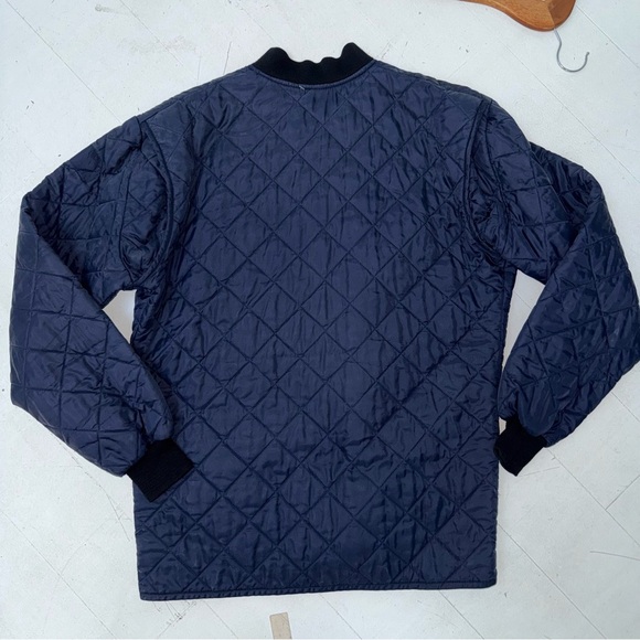Vintage Men's Navy Quilted Jacket Retro 80s Or 90s Great Fit Made In Canada - Picture 6 of 6